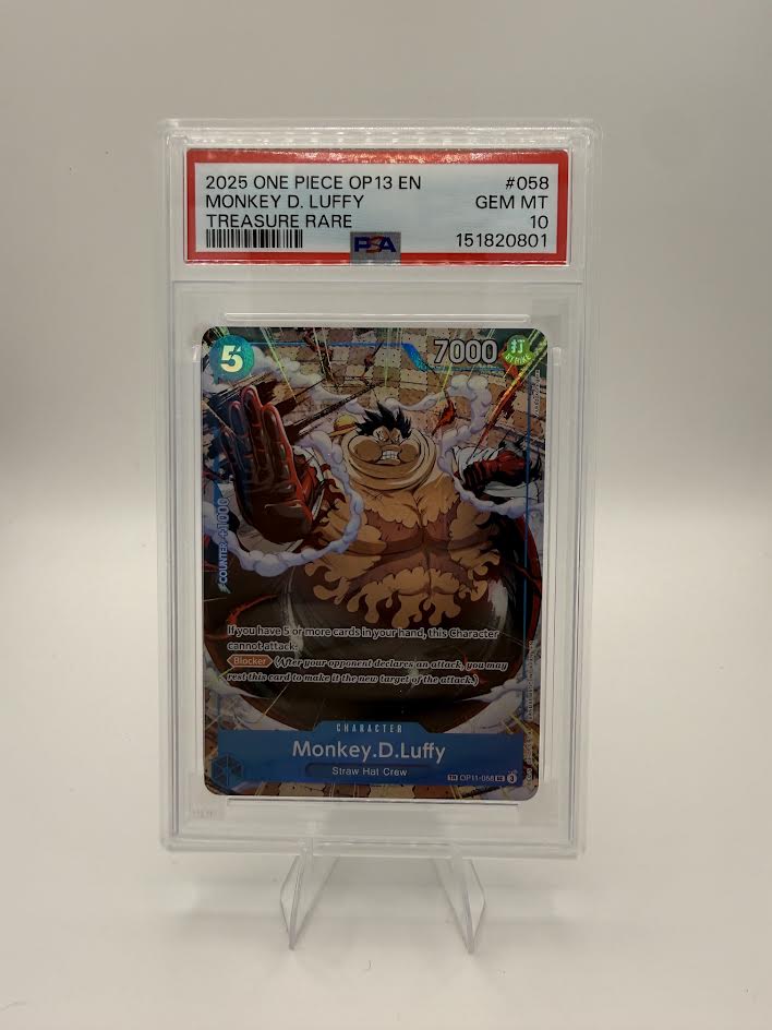 Monkey D. Luffy OP11-058 Treasure Rare β Carrying on His Will β PSA 10
