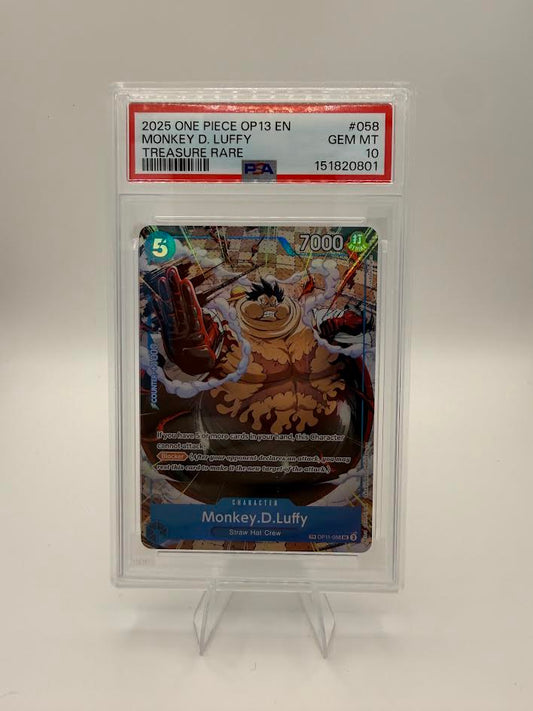 Monkey D. Luffy OP11-058 Treasure Rare – Carrying on His Will – PSA 10