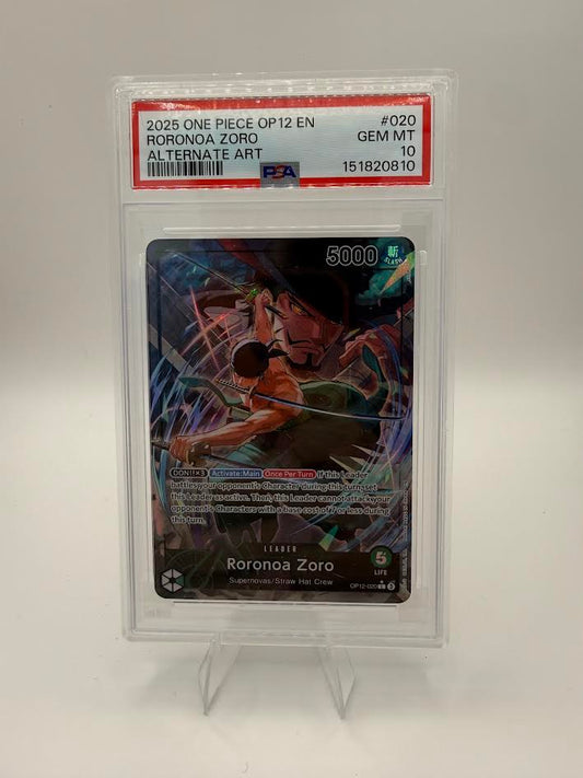 Roronoa Zoro OP12-020 Alternate Art Leader – Legacy of the Master – PSA 10