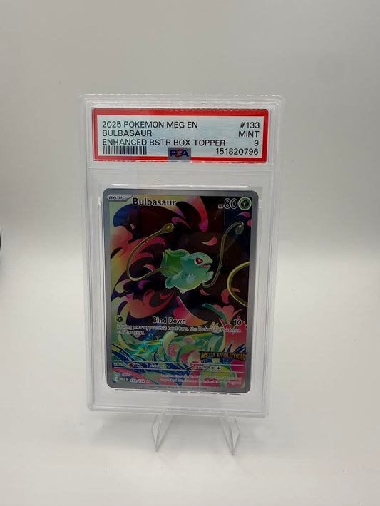 Bulbasaur #133 Enhanced Booster Box Topper – Mega Evolution – PSA 9