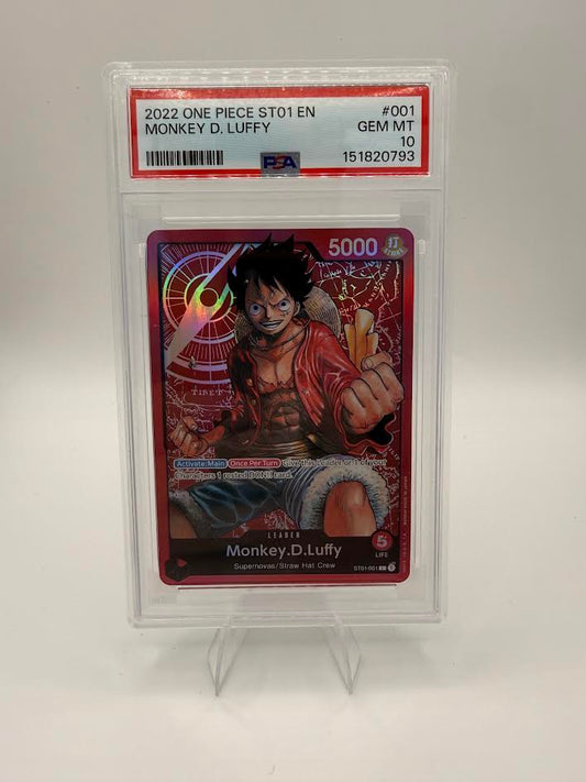 Monkey D. Luffy ST01-001 Pre-Errata – Straw Hat Crew Starter Deck – PSA 10
