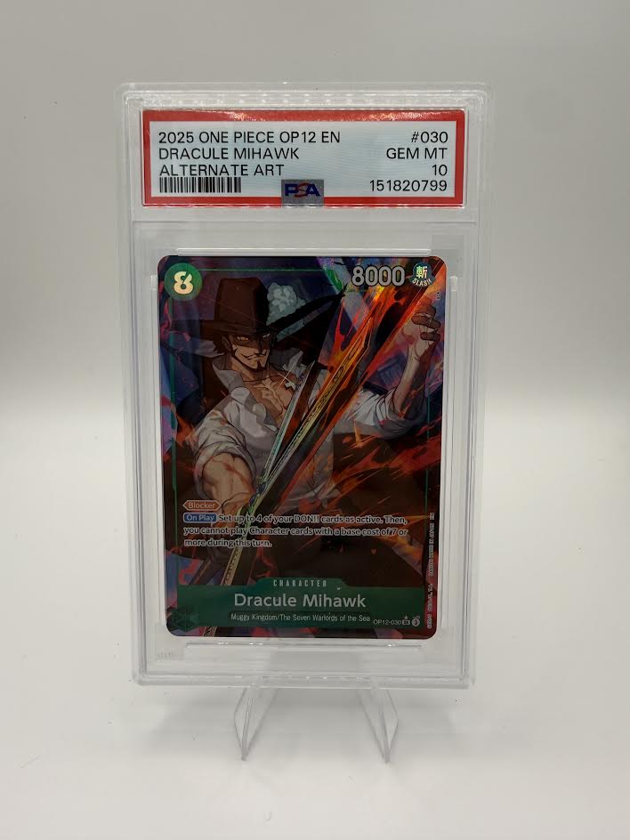 Dracule Mihawk OP12-030 Alternate Art – Legacy of the Master – PSA 10