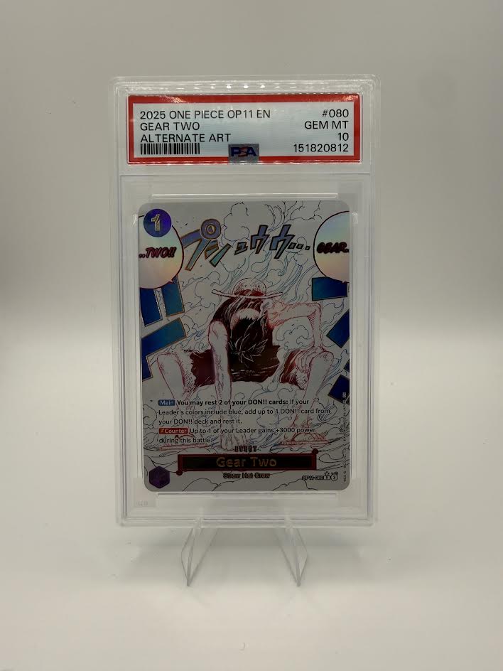 Gear Two OP11-080 Alternate Art – A Fist of Divine Speed – PSA 10