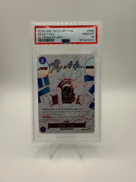 Gear Two OP11-080 Alternate Art – A Fist of Divine Speed – PSA 10