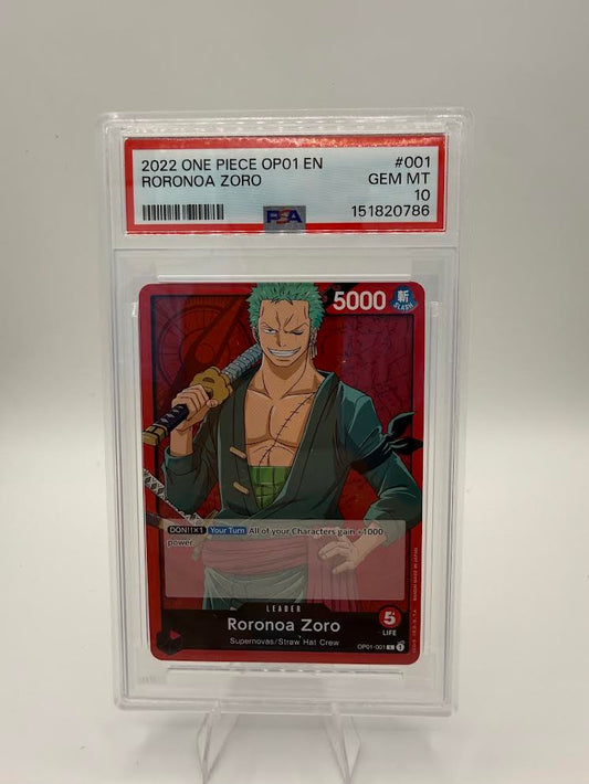 Roronoa Zoro OP01-001 – Romance Dawn – PSA 10