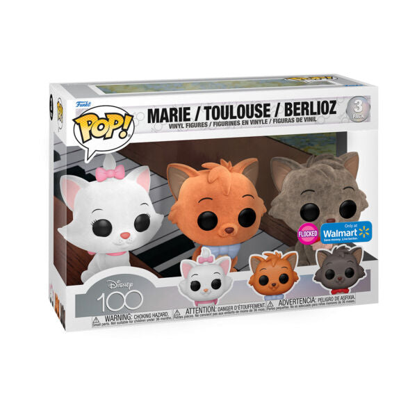 Funko Pop! Disney: Marie / Toulouse / Berlioz - 3 Pack (Flocked) - Walmart